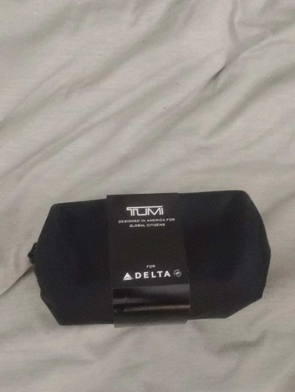 Tumi Black Travel Amenity Pouch for Delta